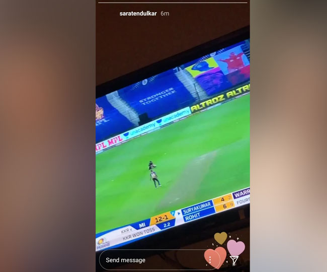 इस भारतीय खिलाड़ी पर आया सचिन की बेटी सारा तेंदुलकर का दिल, देखें इंस्टा स्टोरी