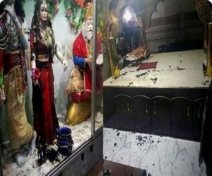 पाकिस्तान में कट्टरपंथियों ने मंदिर में की तोड़फोड़, मां दुर्गा की मूर्ति को तोड़ा