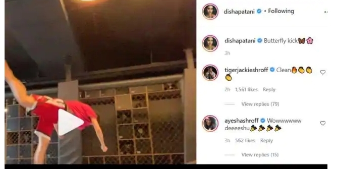 दिशा पटानी की वायरल वीडियो देख टाइगर श्रॉफ ने दिया यह रिएक्शन, टाइगर की मां आयशा का भी कमेंट चर्चा में
