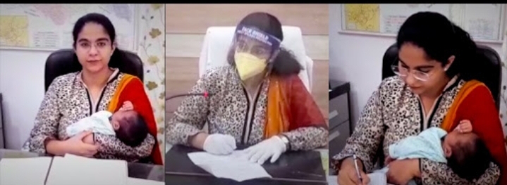 22 दिन की माँ सौम्या पांडेय Sdm के साथ निभा रही मातृ धर्म, तस्वीरें देख भर आएगा दिल