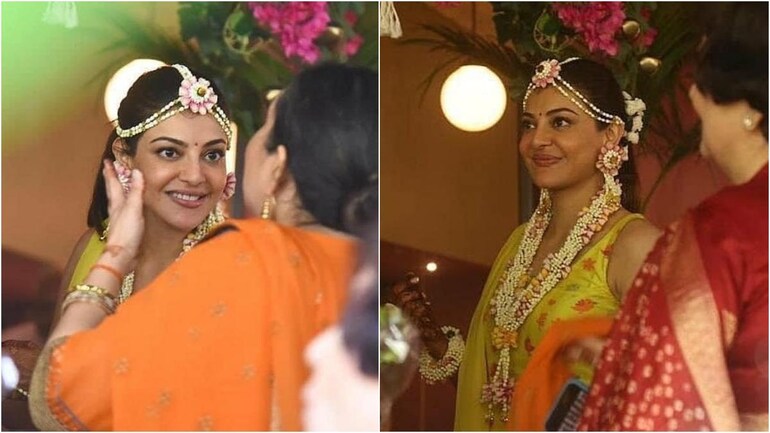 काजल अग्रवाल ने शेयर की हल्दी और मेहंदी की तस्वीरें, होने वाले पति के साथ लगाए जमकर ठुमके