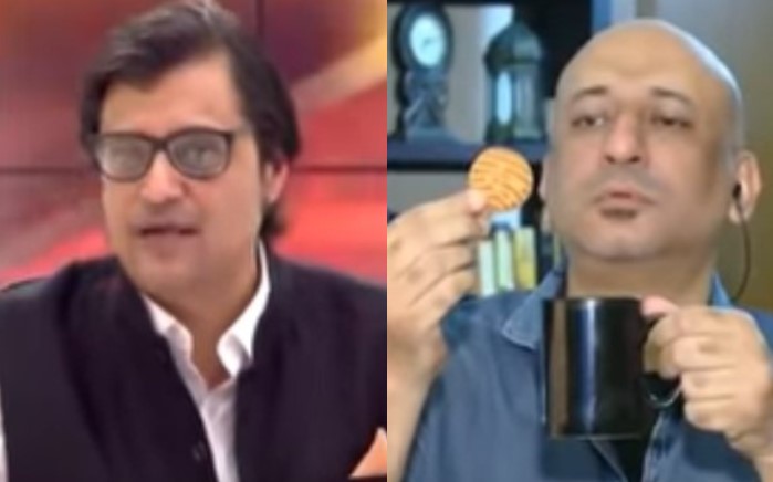 'रिपब्लिक भारत' चैनल पर 'पूछता है भारत' कार्यक्रम में डिबेट के दौरान लाइव शो में प्रोड्यूसर शोएब चौधरी ने अर्नब गोस्वामी को कहा जाहिल