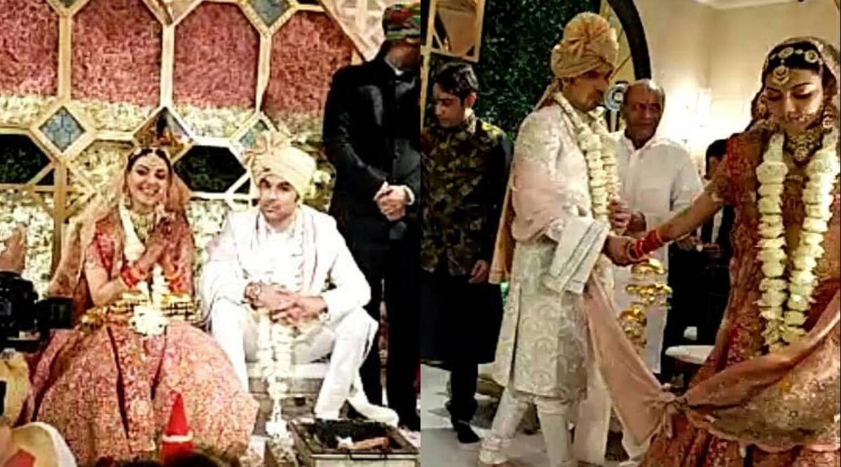 काजल अग्रवाल की शादी की पहली तस्वीर आई सामने, पति गौतम किचलू को जयमाल पहनाते दिखी अभिनेत्री