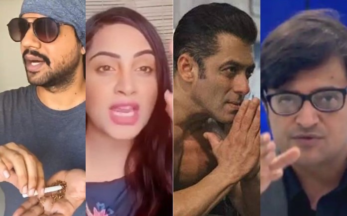 'रिपब्लिक भारत' चैनल पर 'पूछता है भारत' कार्यक्रम में डिबेट के दौरान लाइव शो में प्रोड्यूसर शोएब चौधरी ने अर्नब गोस्वामी को कहा जाहिल