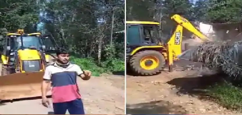 शादी में बाधा पैदा करने पर लड़के ने पड़ोसी की दुकान पर चलवाई जेसीबी