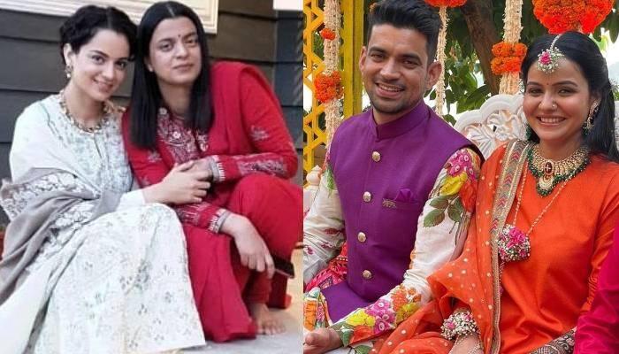 कंगना रनौत ने क‍िया अपनी भाभी का स्‍वागत, सामने आईं शादी की तस्‍वीरें