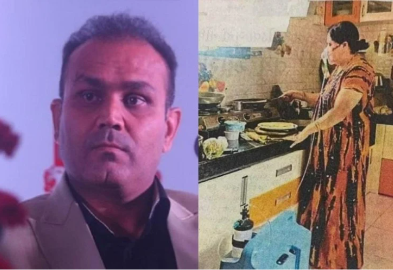 ऑक्सीजन कंसंट्रेटर लगाकर खाना बनाती महिला को देख भर आईं वीरेंद्र सहवाग की आंखे, बोले- मां ऐसी होती है...