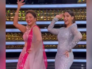 Madhuri Dixit और Nora Fatehi की अंखियों ने बढ़ाई फैंस की धड़कने, सोशल मीडिया पर वीडियो वायरल