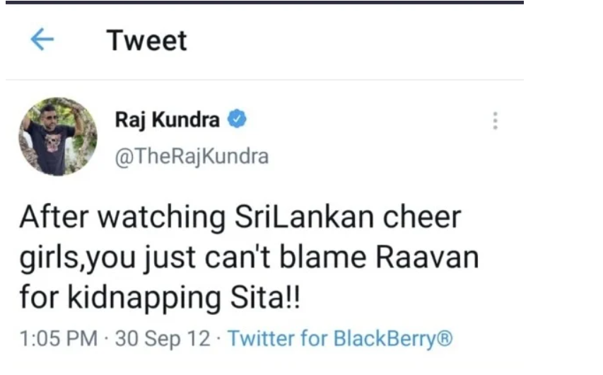 Raj Kundra Case: माँ सीता पर राज कुंद्रा ने किया था ये गंदा ट्वीट, रावण से जोड़कर कही थी ये बात, वायरल हो रहा ट्वीट