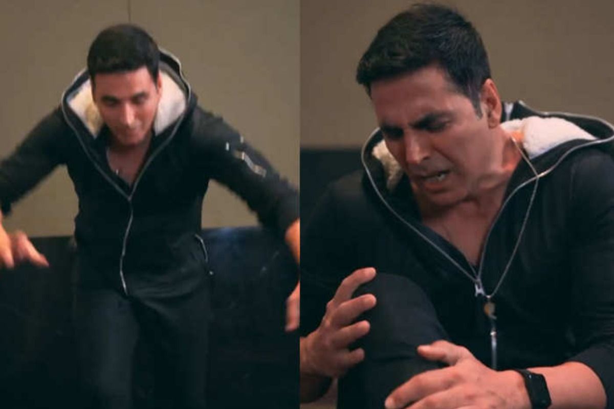 Akshay Kumar चलते चलते धड़ाम से नीचे गिरे, दर्द से चिल्ला उठे वीडियो हुआ वायरल