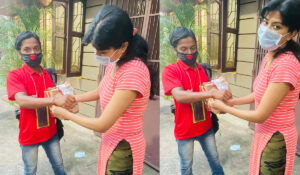 जोमैटो डिलीवरी बॉय की सुनी कलाई पर लड़की ने बांधी राखी, आंखो आए आंसू....