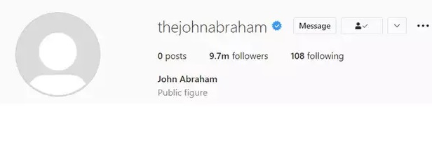 John Abraham Instagram Account