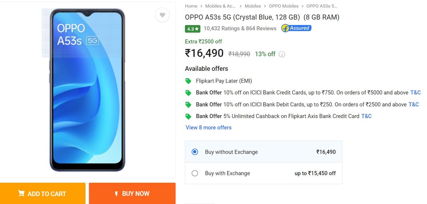 सिर्फ 290 रुपए में मिल रहा है Oppo का A53S 5G स्मार्टफोन, 22 जनवरी तक आपके पास है शानदार मौका