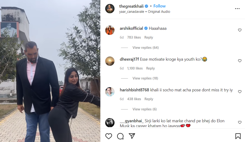 The Great Khali ने बिग बॉस की फेम 'Arshi Khan' को लेकर कहीं ये बात, नेटिज़यन ने किया ट्रोल, कहा...