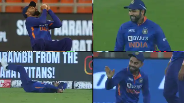 Virat Kohli ने जमीन पर गिरते-गिरते पकड़ा शानदार कैच, देखने लायक था कप्तान रोहित शर्मा का रिएक्शन, जमकर वायरल हो रहा Video
