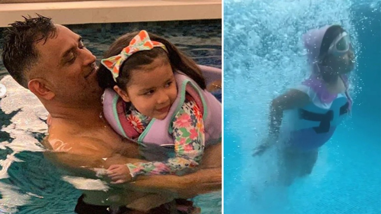 Ziva Singh Dhoni है स्विमिंग एक्सपर्ट, वायरल वीडियो से हुआ इस बात का खुलासा