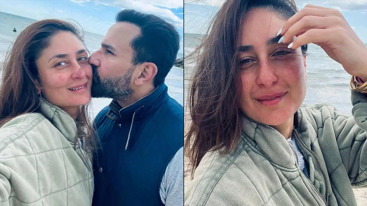 खुले आसमान के नीचे सैफ ने Kareena Kapoor को किया किस, फैंस भी तस्वीरें देख शरमाए