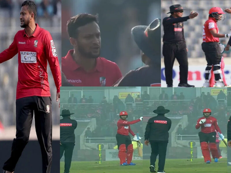 Video: तीन मिनट तक रूका मैच, खिलाड़ियों के बीच मचा हंगामा, अंपायर से हुई भिड़त, Bpl में एक बार फिर से भिड़े Shakib Al Hasan