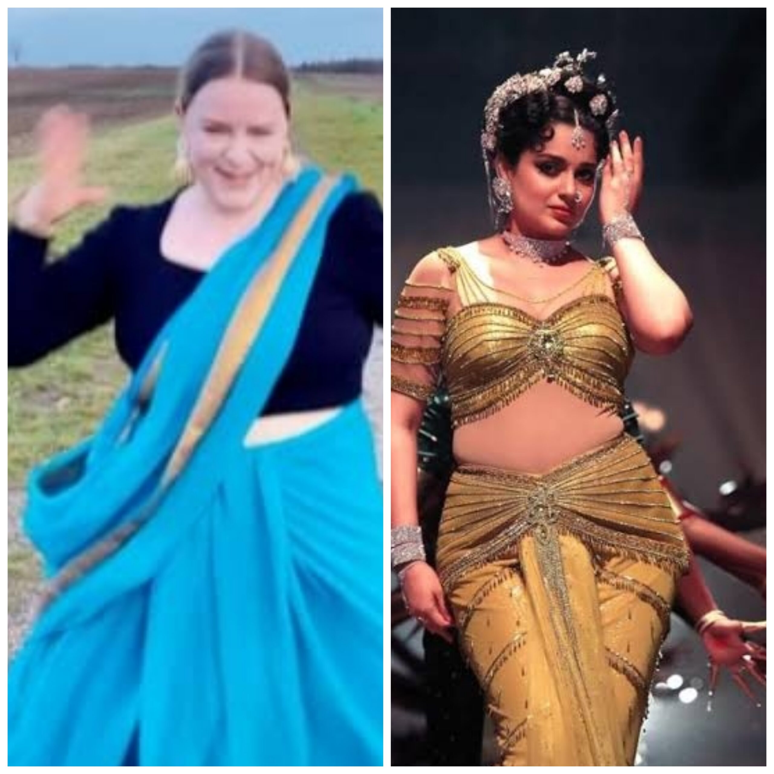 देसी साड़ी पहनकर जर्मनी की महिला ने किया खेत में डांस, कंगना रनौत के गाने पर किया गया डांस वीडियो वायरल