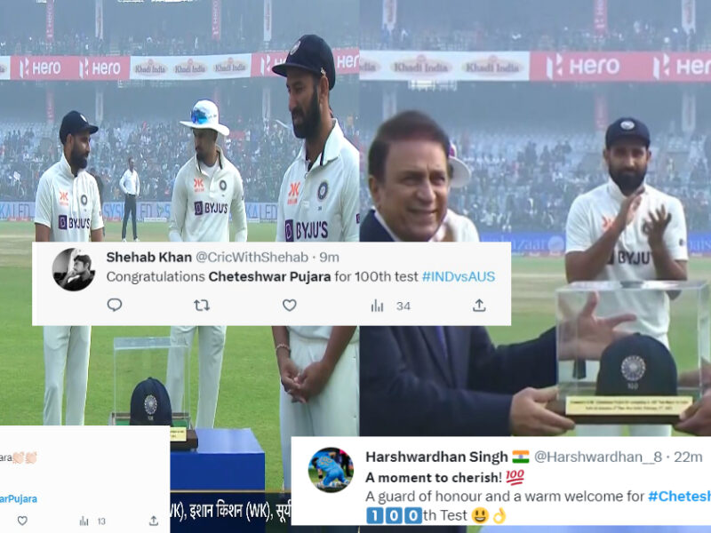 100वें टेस्ट मैच पर Cheteshwar Pujara का हुआ सम्मान, रवि शास्त्री ने हाथों में थमाई ट्रॉफी, साथियों खिलाड़ियों ने बजाई तालियां ∼