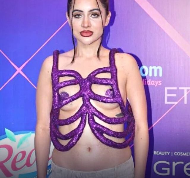 Changemakers Awards, Sunny Leone And Urfi Javed Photos, Urfi Javed Bold Skeleton Outfit, Urfi Javed Goes Braless