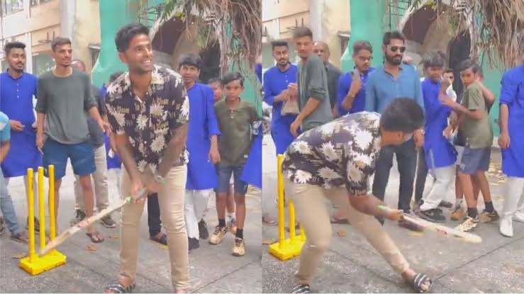 Video: मुंबई के गलियों में क्रिकेट 'सुपला शॉट' खेलते नजर आए Suryakumar Yadav, वायरल हुआ वीडियो∼