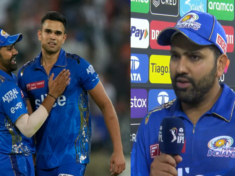 हैदराबाद पर मिली जीत के बाद बदला कप्तान Rohit Sharma ने अर्जुन तेंदुलकर की तारीफ