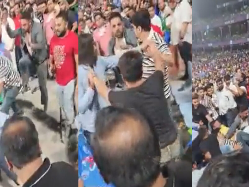 दिल्ली और हैदराबाद के बीच तनातनी देख Live मैच में फैंस हुए बेकाबू, हजारों के बीच में चले लात-घुसे, वायरल हुआ हाथापाई का Video