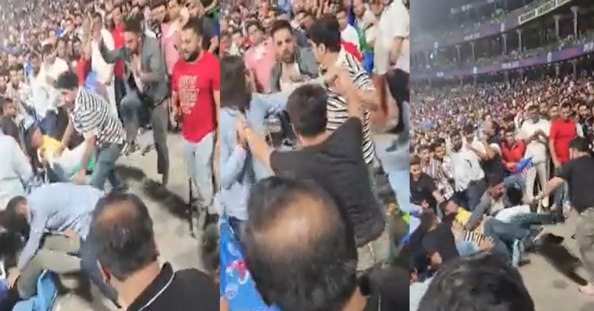 दिल्ली और हैदराबाद के बीच तनातनी देख Live मैच में फैंस हुए बेकाबू, हजारों के बीच में चले लात-घुसे, वायरल हुआ हाथापाई का Video