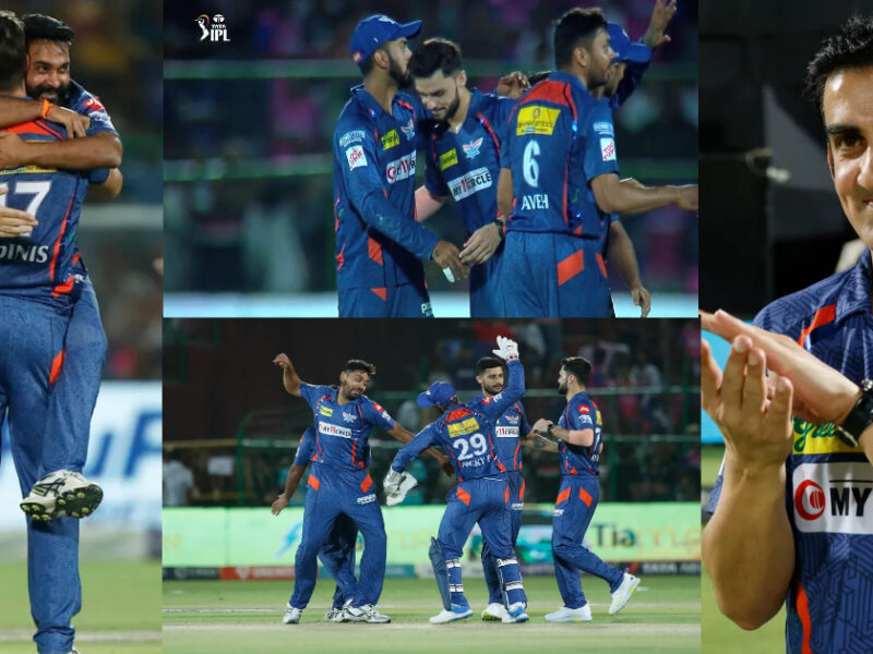 अमित मिश्रा खुशी से चढ़े गोदी, गौतम गंभीर-Kl ने बजाई तालियां, तो फिर से जोश में आए आवेश खान, वायरल हुआ लखनऊ की जीत के जश्न का Video 