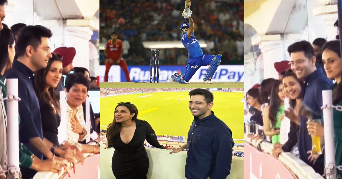 Video: शादी से पहले मोहाली मैच देखने पहुंची परिणीति-राघव ने लूटी महफिल, दर्शकों ने लगाए भाभी-भाभी के नारे, तो शर्म हुई लाल 