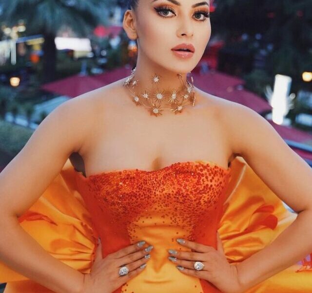 Urvashi Rautela Orange Gown (3)