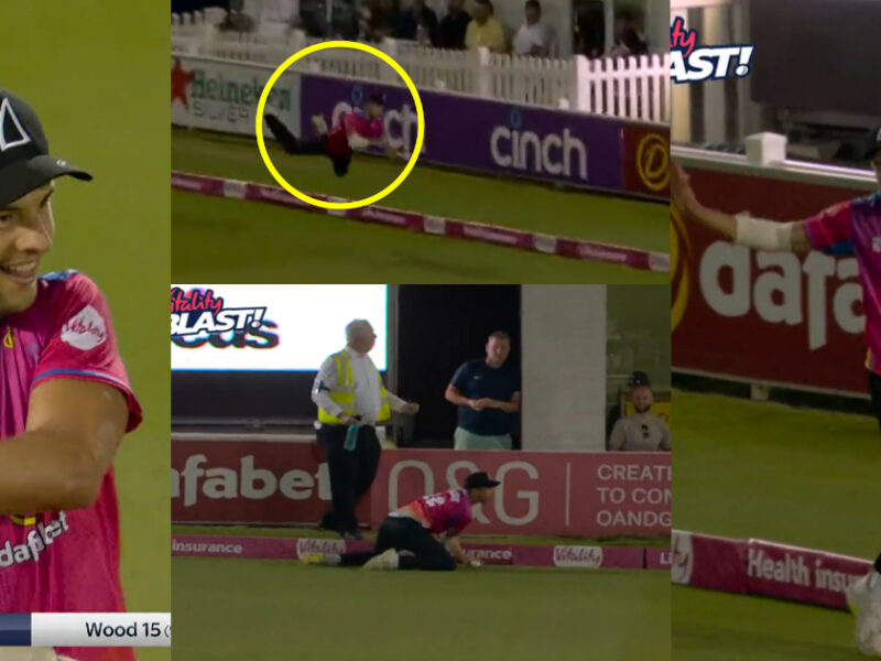 Vitality Blast 2023 Brad Currie Took Best Catch Of Cricket History Video Viral