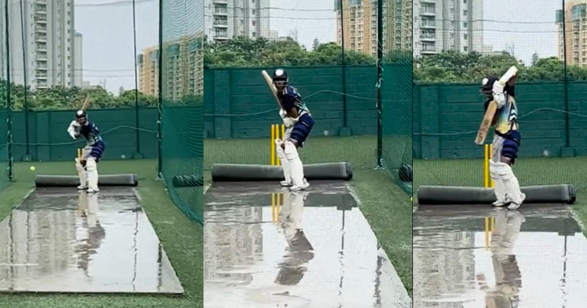 Team India Player Mayank Agarwal Doing Batting Practice In The Rain Video Went Viral