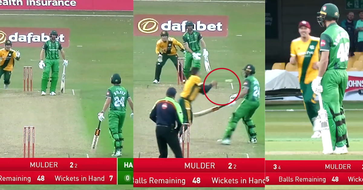 Video Steven Mullaney Uses The Non-Striker Wiaan Mulder To Help Take Colin Catch
