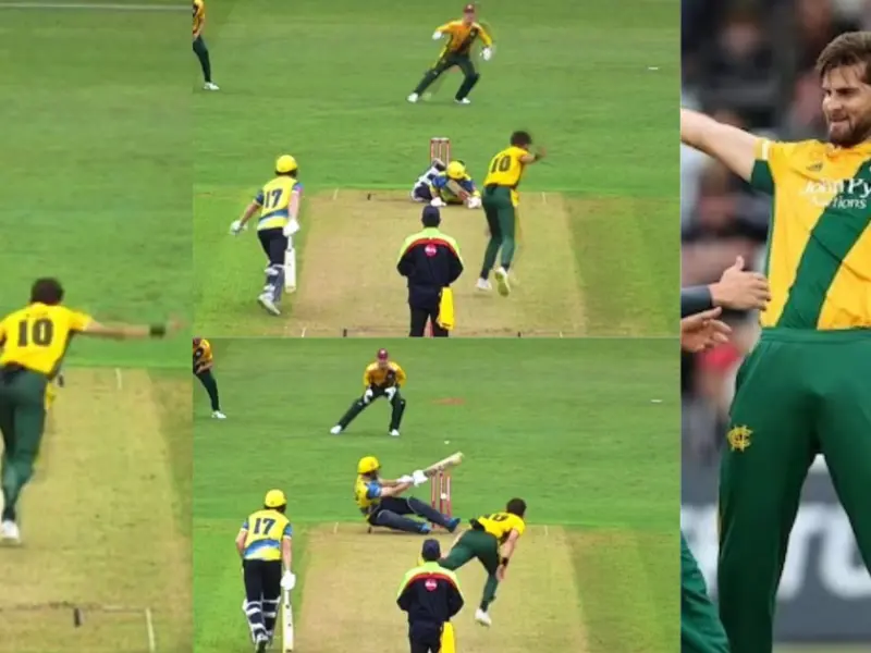 Pakistani Bowler Shaheen Afridi Created Havoc In T20 Blast Dismissed Half Of The Team In A Single Over