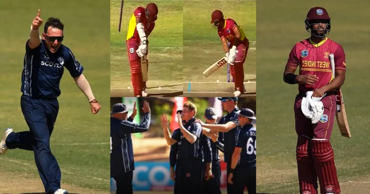 Cwc 2023 Scotland Made History Bowled Out West Indies On Just 181 Runs In Wi Vs Sco Match Full Inning Report