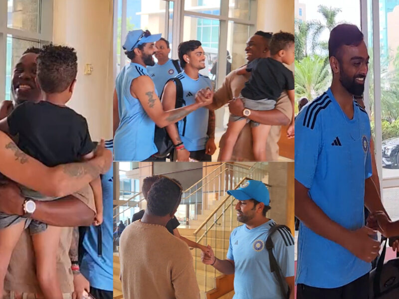 Ind Vs Wi Dwayne Bravo Welcomed Team India Players With His Son, Video Went Viral