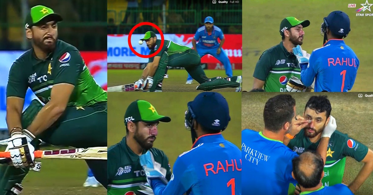 Asia Cup 2023 Game Of Death In India-Pakistan Match Bloodbath Salman Agha Got Badly Injured Watch