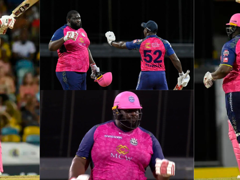 140 Kg Rahkeem Cornwall Hits Century In Just 45 Balls In Cpl 2023