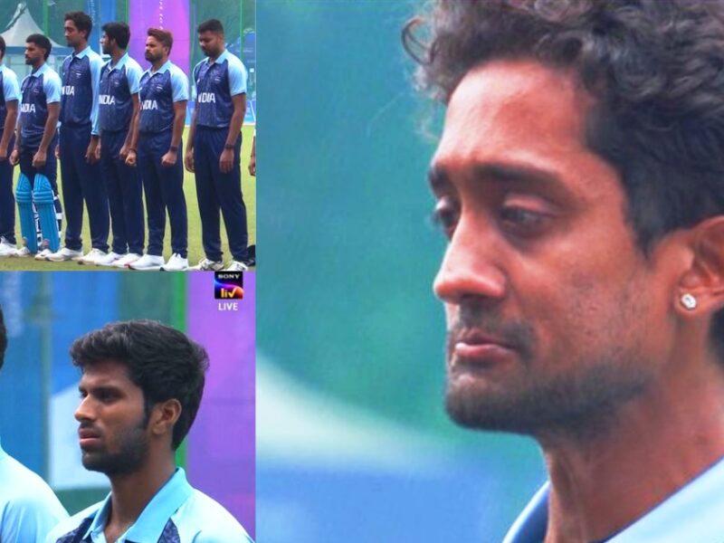 Sai Kishore Became Emotional In His Debut Match Asian Games 2022 Started Crying During National Anthem Video