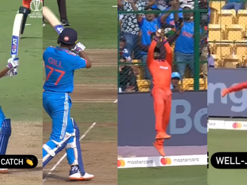 Netherlands Player Took A Brilliant Catch Of Shubman Gill