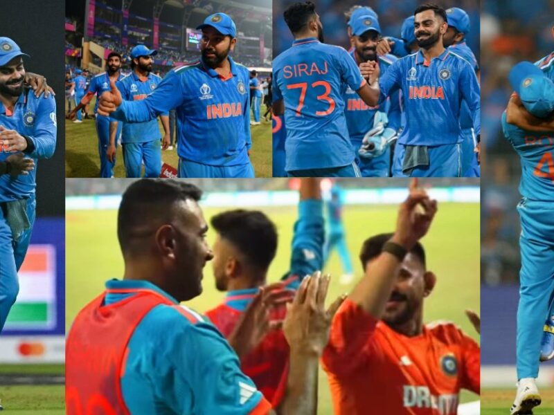 Team India Special Celebration After Defeating New Zealand In Semi Final Of Icc World Cup 2023