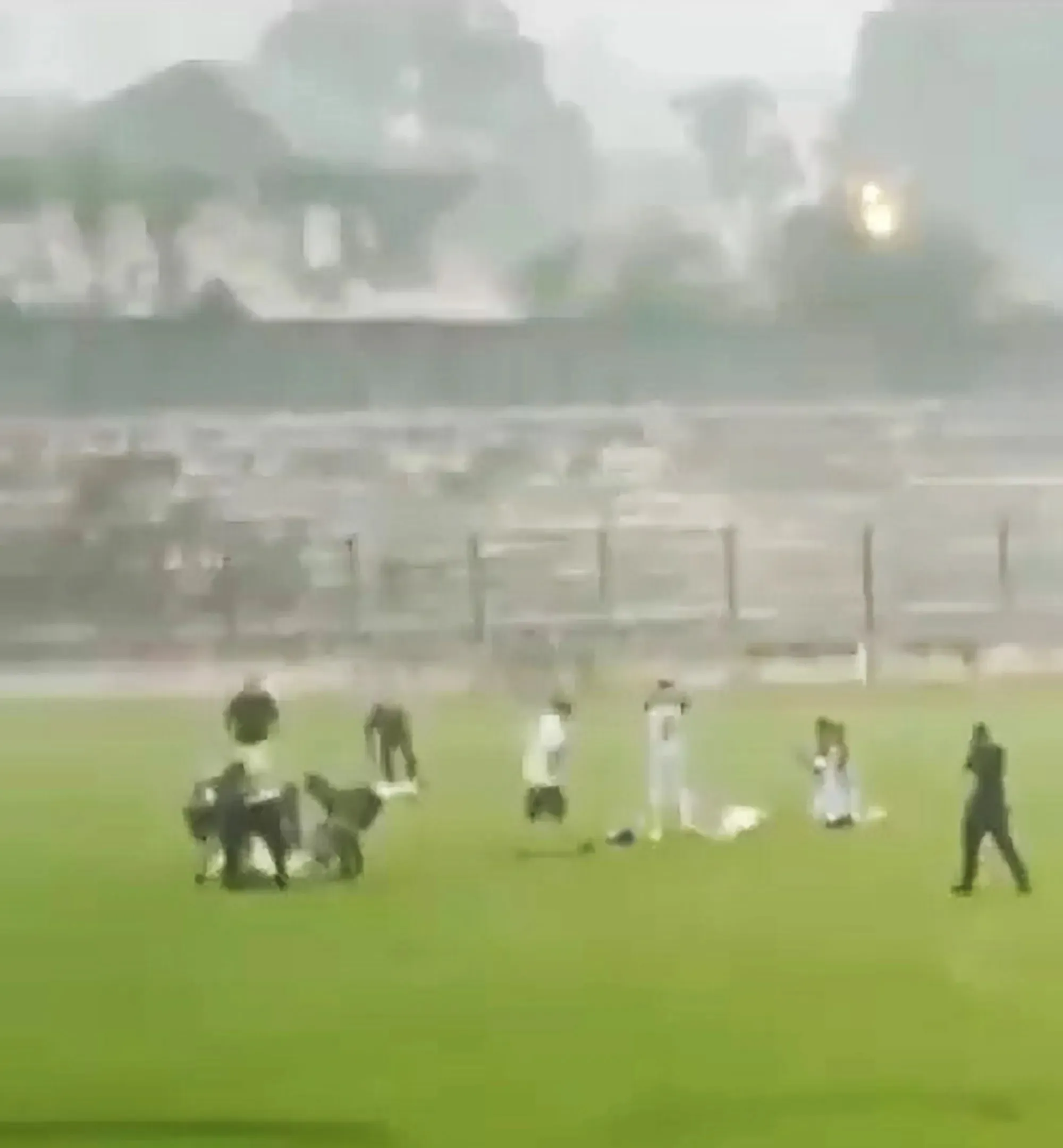 Lightning Strike In Football Match