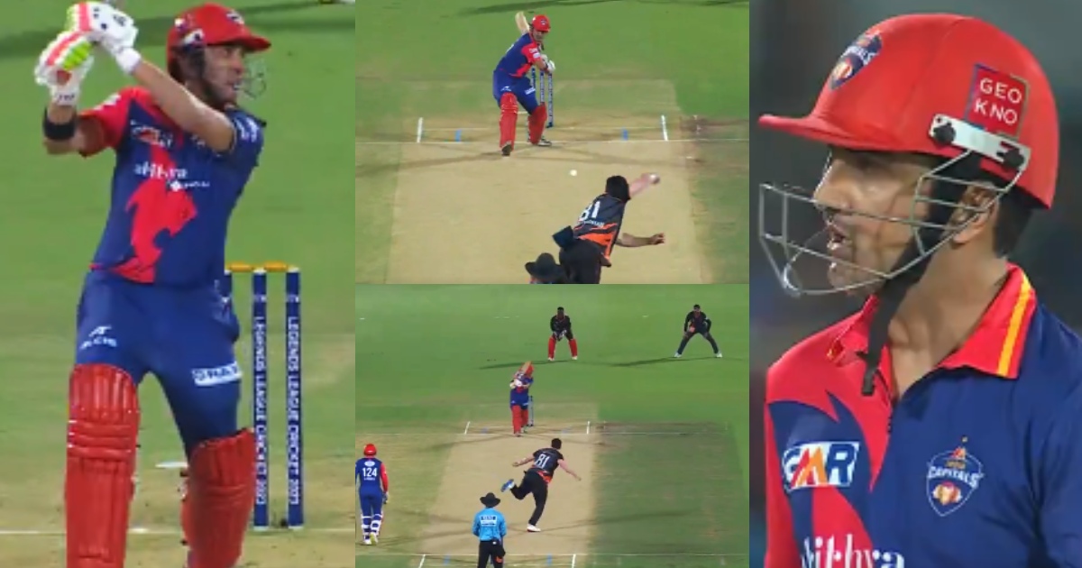 Gautam Gambhir'S Bat Roared In Legends League Cricket Hit A Hat-Trick Four In The Very First Over