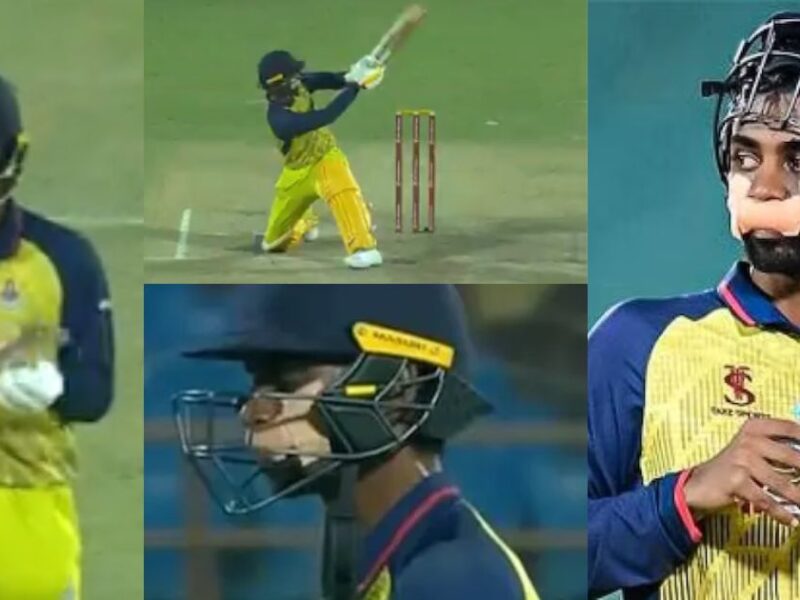 Baba-Indrajith-Batted-Brilliantly-In-An-Injured-Condition-In-The-Vijay-Hazare-Trophy-Video-Went-Viral