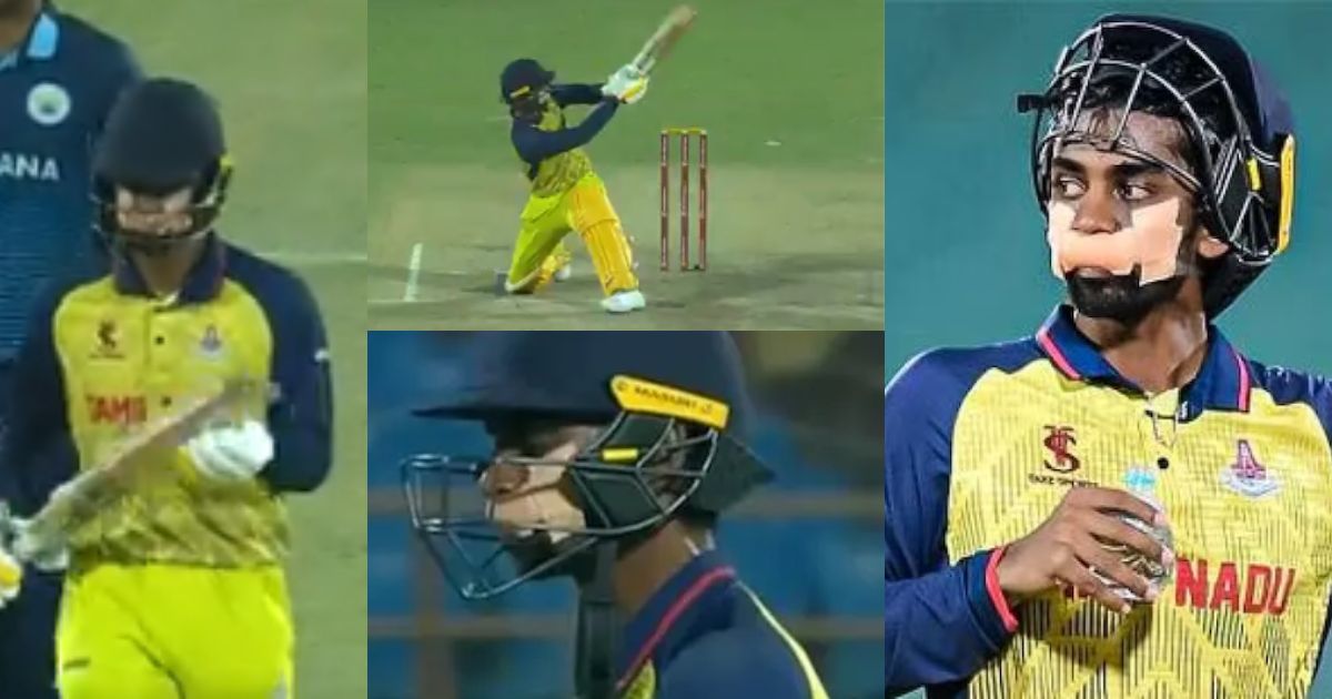 Baba-Indrajith-Batted-Brilliantly-In-An-Injured-Condition-In-The-Vijay-Hazare-Trophy-Video-Went-Viral