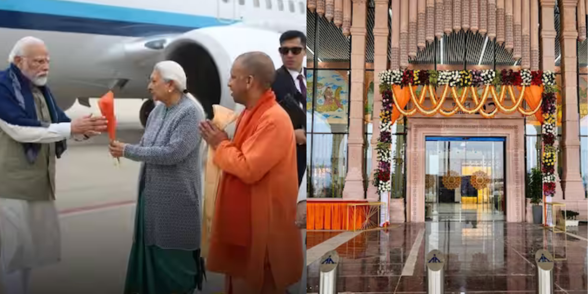 Pm-Modi-Reached-Ayodhya-City-Road-Show-Started-Will-Inaugurate-Airport-And-Railway-Station