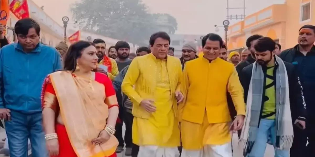 Watch: अयोध्या राम मंदिर में पत्नी संग भीड़ में फंसे टीवी के राम अरुण गोविल, फैंस के साथ हुई धक्कामुक्की