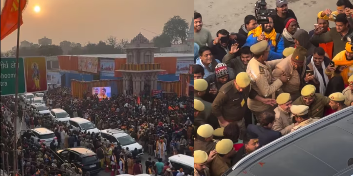 Watch: अयोध्या राम मंदिर में पत्नी संग भीड़ में फंसे टीवी के राम अरुण गोविल, फैंस के साथ हुई धक्कामुक्की